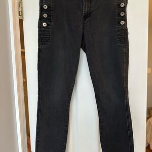 Pistola Black Skinny Jeans with Button Detail